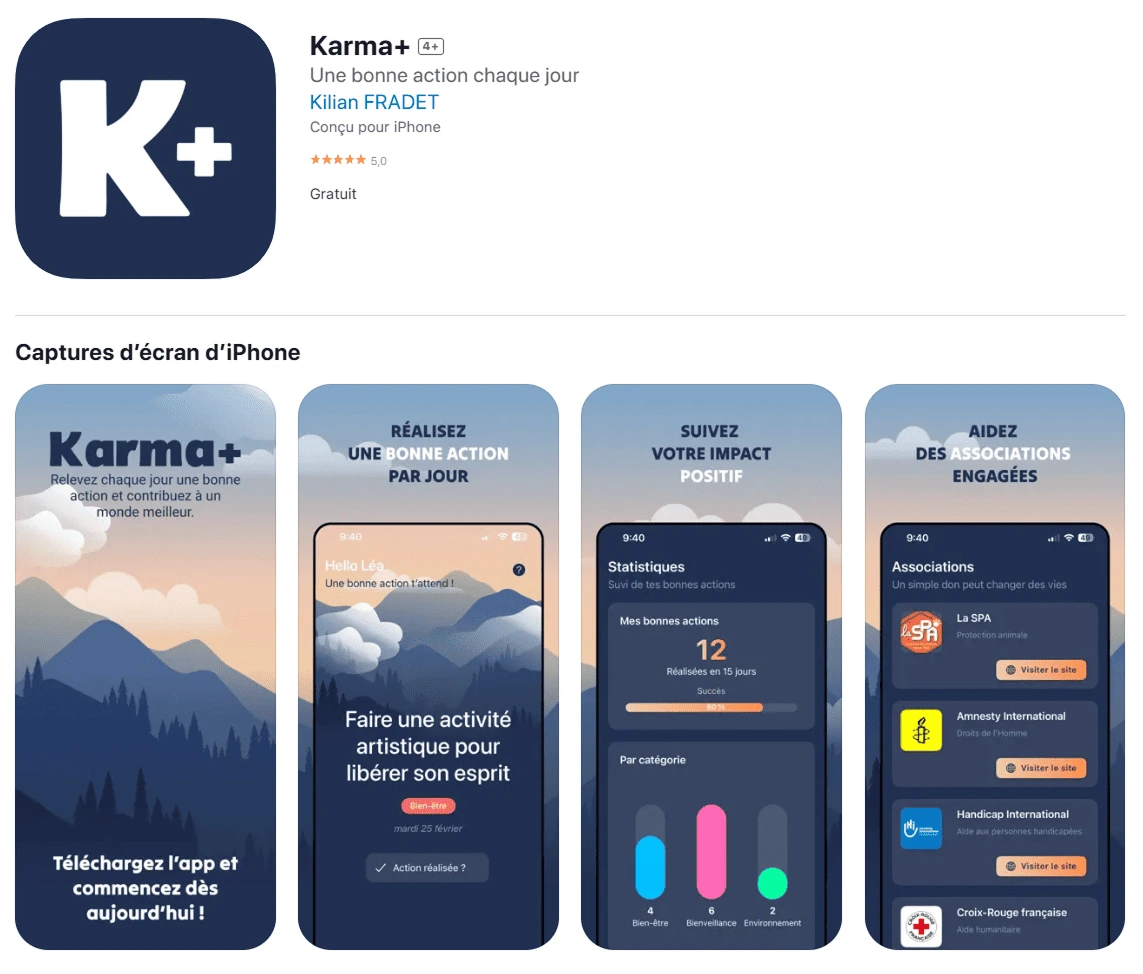 application mobile Karma+